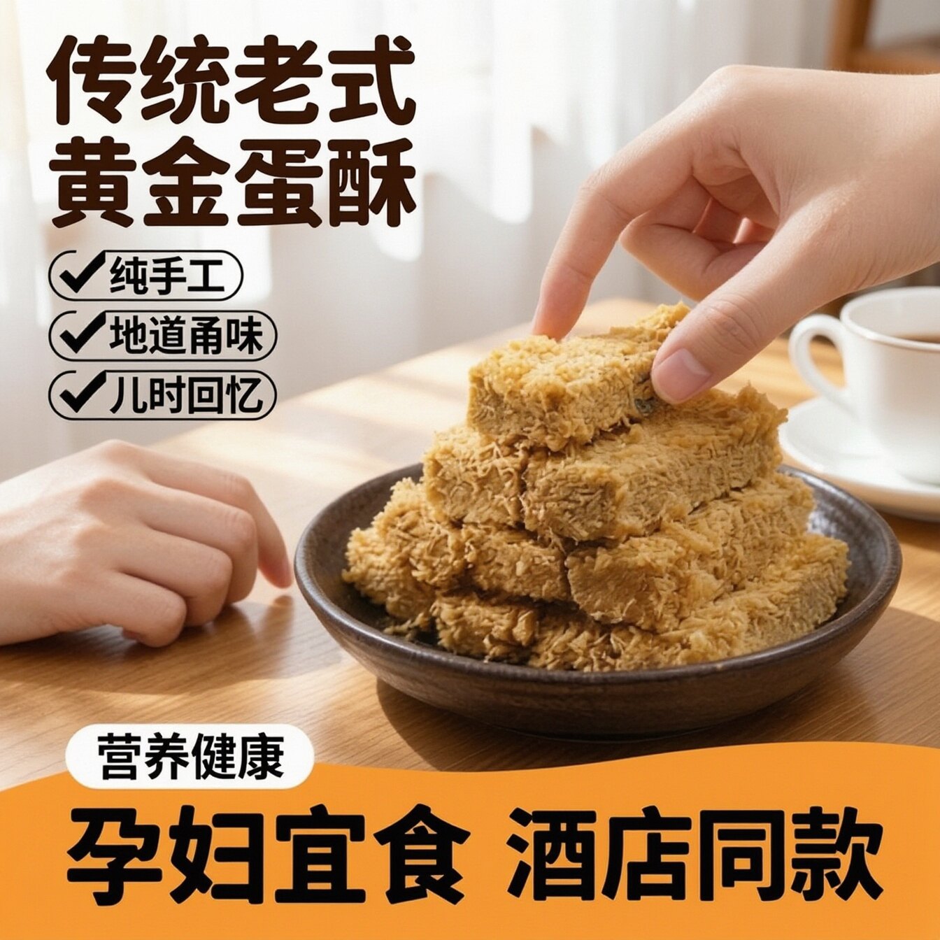 一品蛋酥饼干酒店早餐冷盘糕点心黄金鸡蛋酥孕妇食品营养休闲零食