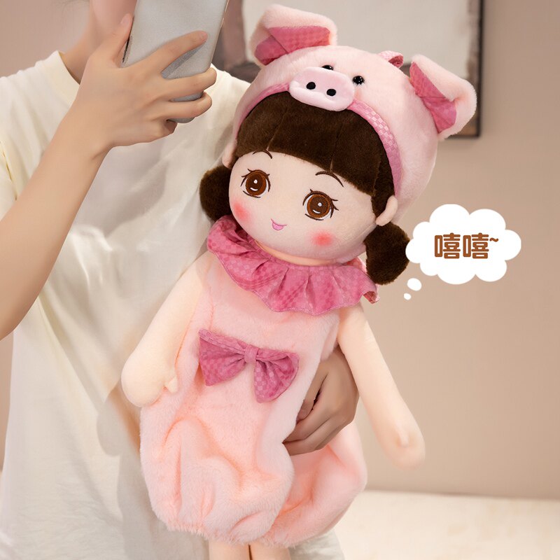 可爱卡通动物造型毛绒玩偶公仔小女孩布娃娃床上抱睡抱枕生日礼物