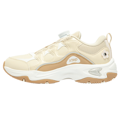 秋季女童鞋特步皮面防水休闲