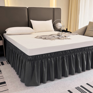 松紧床裙单件不带床面裙式 通用床围简约百搭 纯色遮丑防滑床罩四季