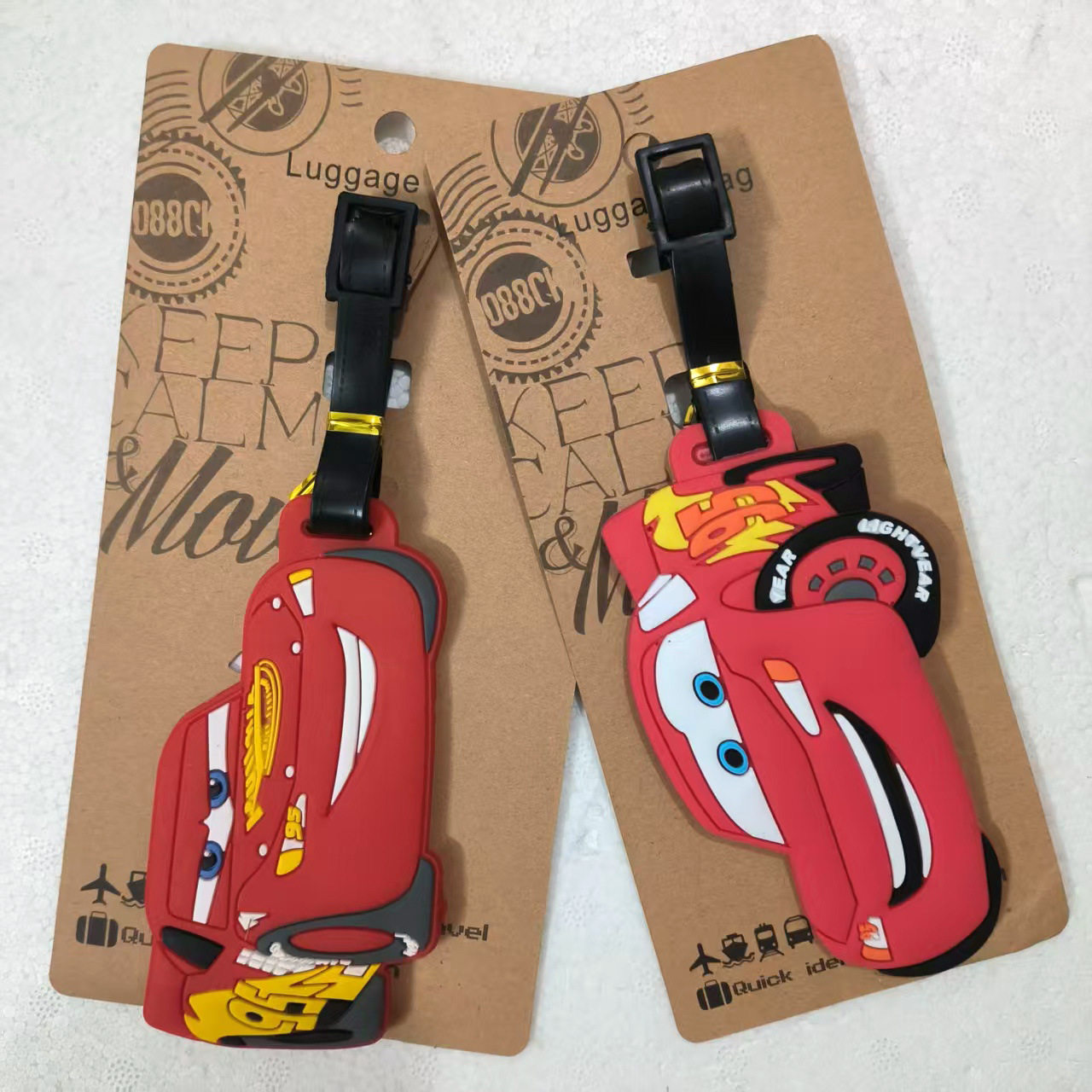 卡通创意小车造型软胶行李牌 行李箱包识别小吊牌 挂件
