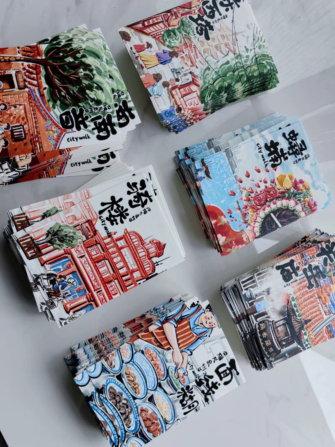 泉州明信片手绘东西塔风景关帝庙面线糊明信片送礼泉州伴手礼