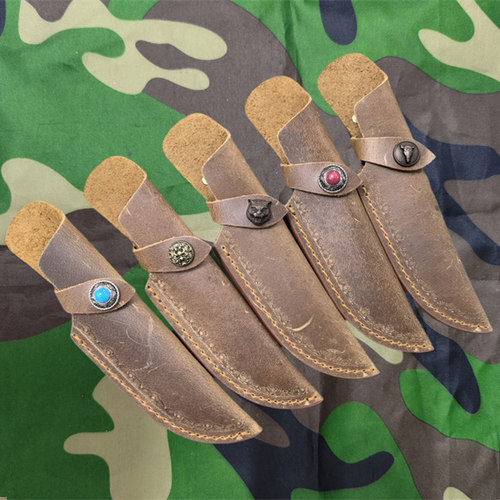 包邮牛皮刀套通用户外疯马