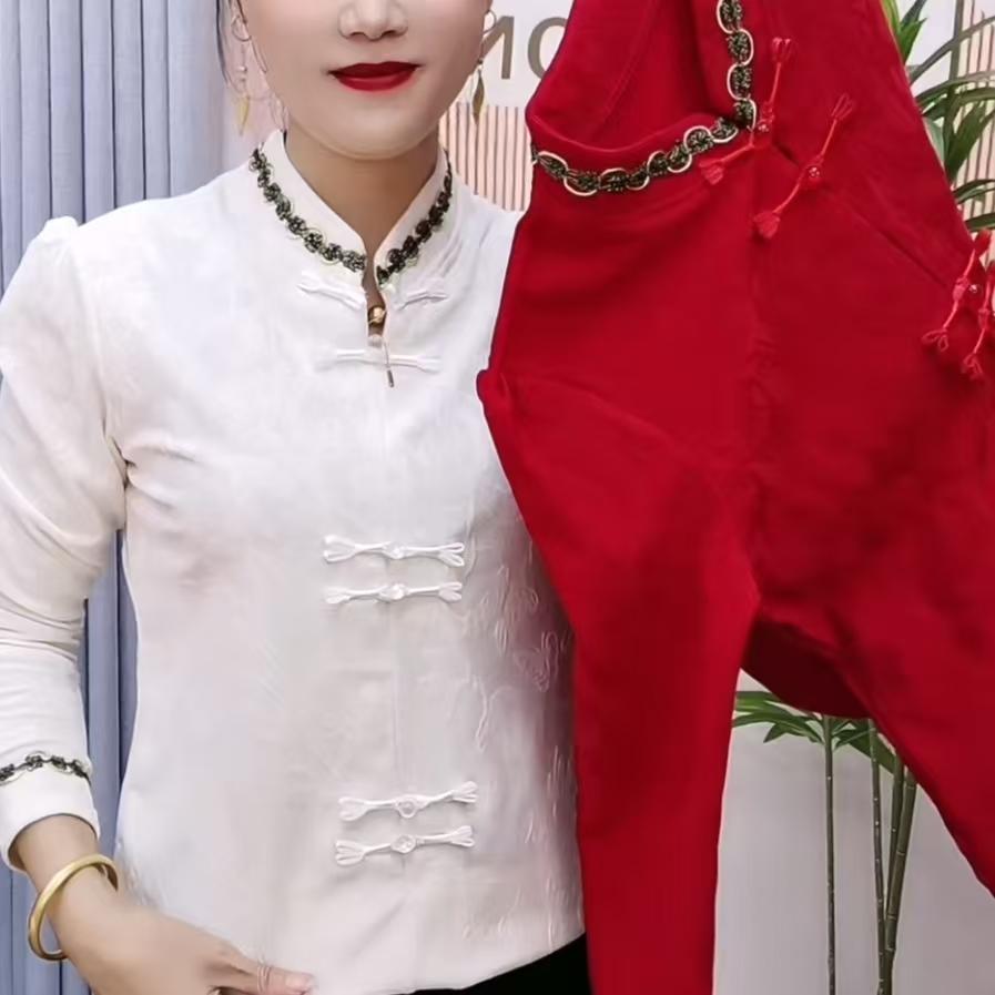 2025秋冬新款国风加绒保暖上衣