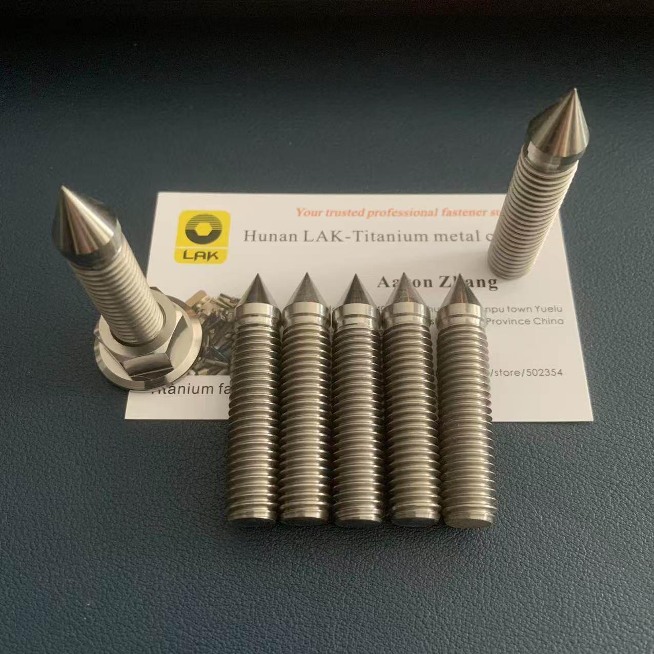 订做 音箱音响功放设备用无磁钛合金尖钉调节螺丝 M10x1.5x50 Gr5