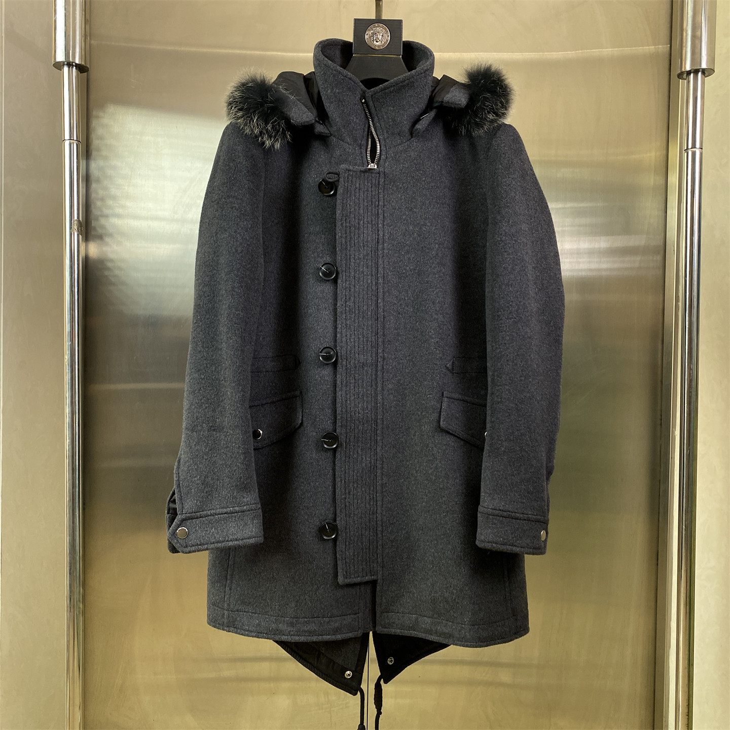 专柜48码冬季羊毛大衣男中长款灰色毛领保暖商务绅士外套D78,男装,毛呢大衣,淘宝优惠券,粉丝福利购,淘宝优惠卷