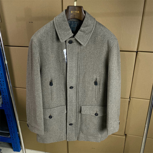 加厚Q49保暖夹棉80%羊毛上衣秋冬