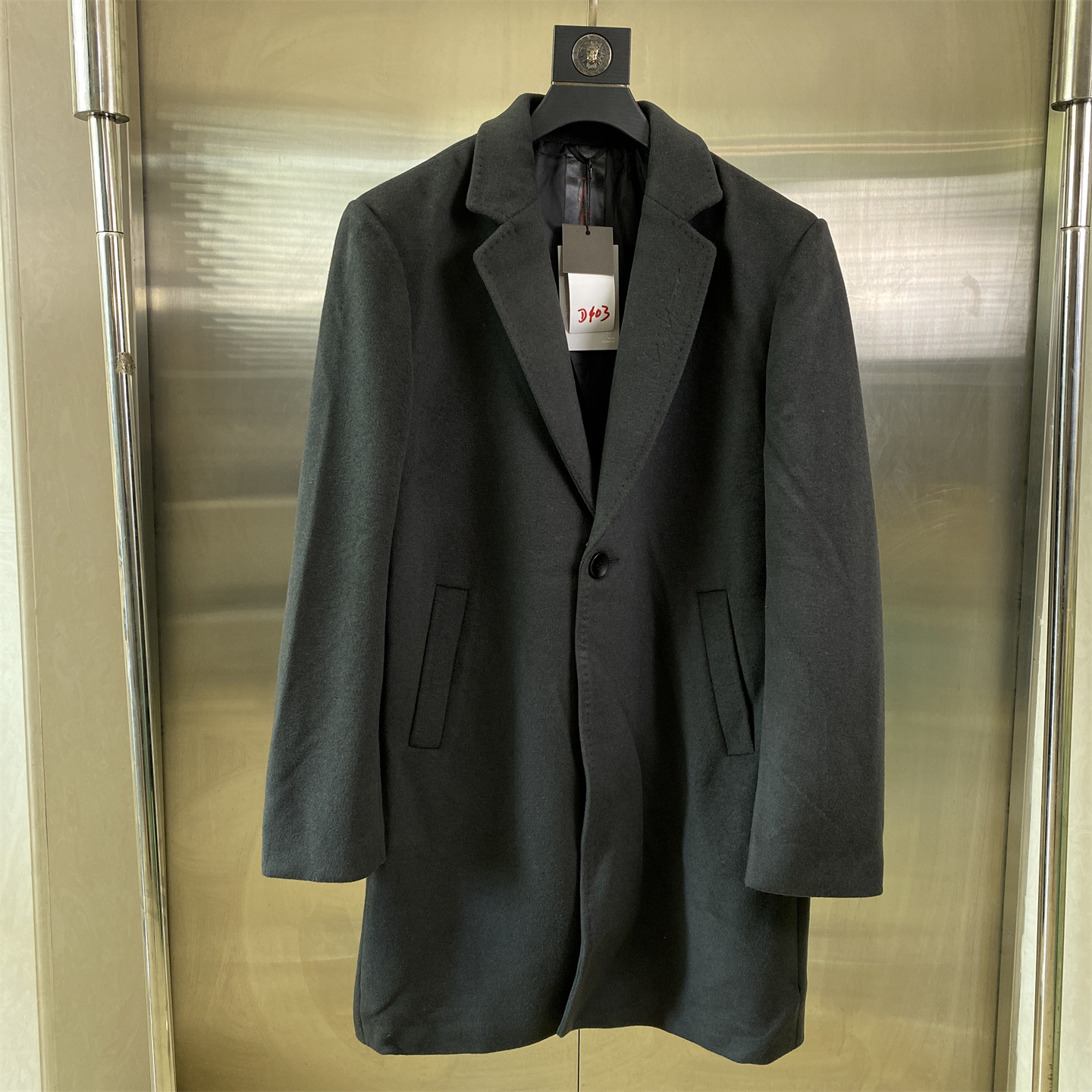 专柜54码商务风35%羊毛西装领中长款毛呢大衣男冬季黑色外套D103,男装,毛呢大衣,淘宝优惠券,粉丝福利购,淘宝优惠卷