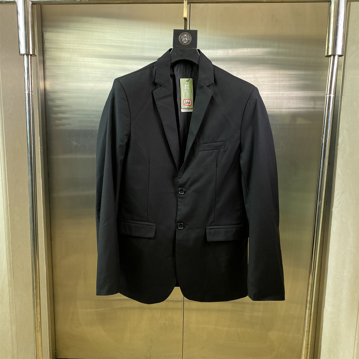专柜瘦身3XL商务风黑色单排扣西装外套男修身休闲西服时尚正装J54