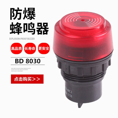 BD8030防爆蜂鸣器 防爆声光报警器 AC220v DC24V 蜂鸣器 开孔30mm