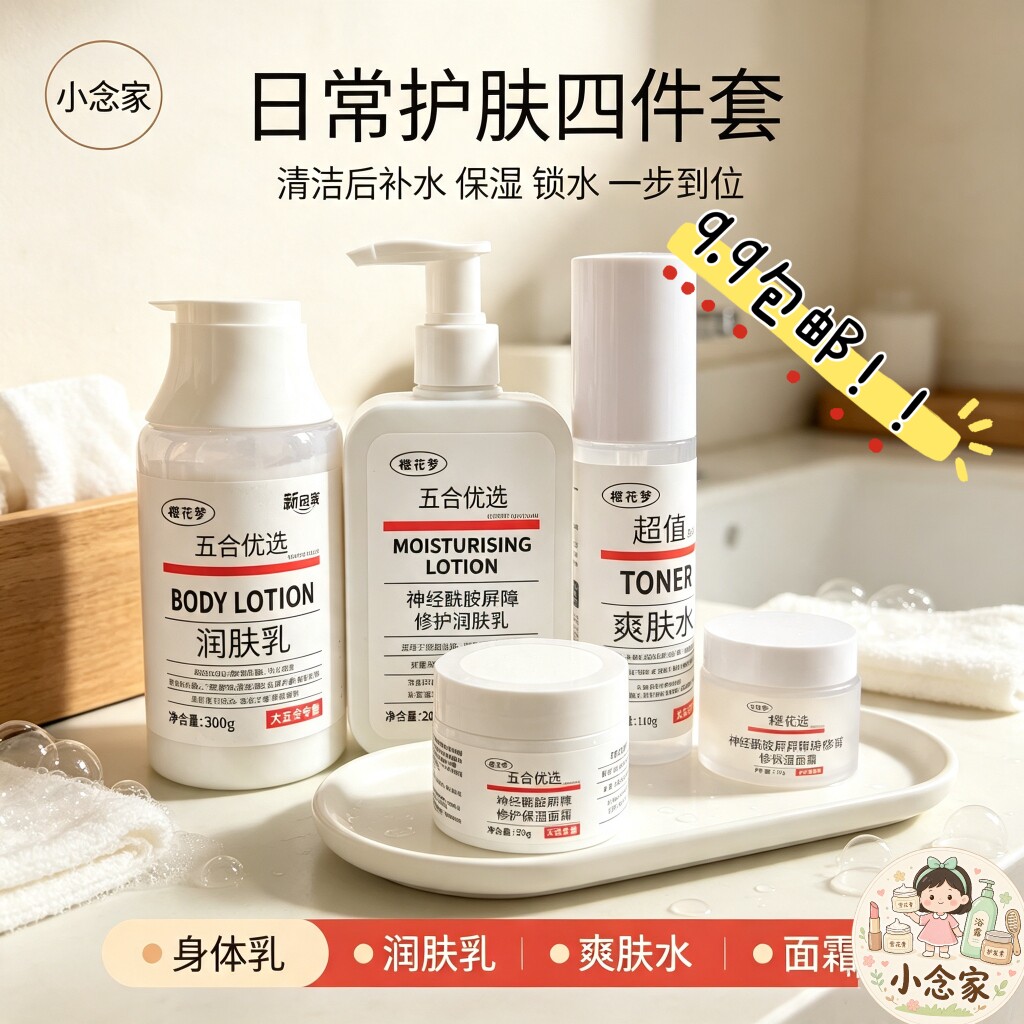小念家的福利~9.9包邮！樱花梦玻尿酸焕颜润肤身体乳大容量家庭装