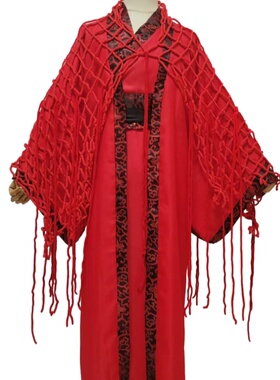 新古装月老红色男七夕神仙服太上老君太白金星财神装扮COS表演服