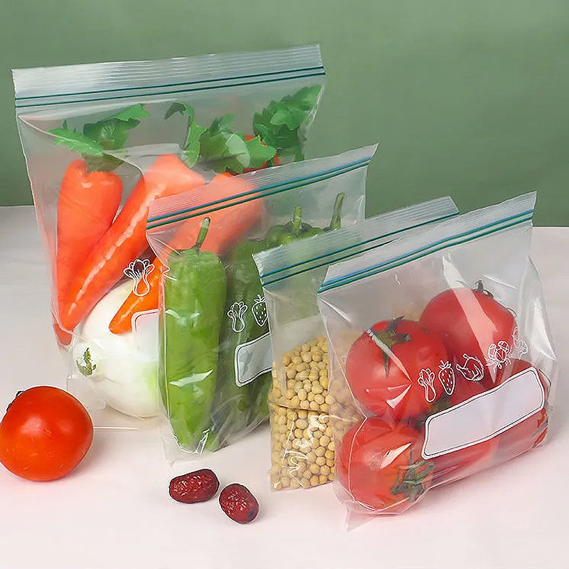 双封自封袋食品包装袋透明夹链封口袋大小号双筋密封袋塑料PE自封