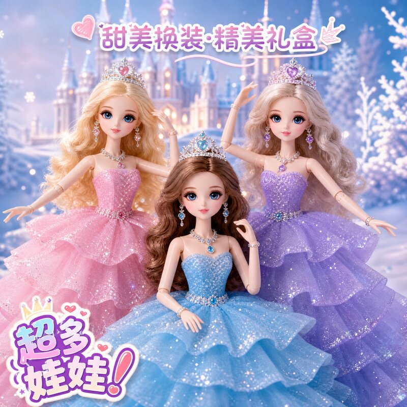 冰雪奇缘玩具艾莎洋娃娃换装大礼盒爱莎公主玩偶生日礼物女孩子