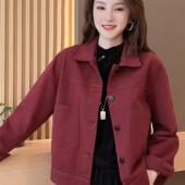 新款 牛仔外套女春秋季 洋气小个子休闲高级感夹克上衣 宽松薄款 短款