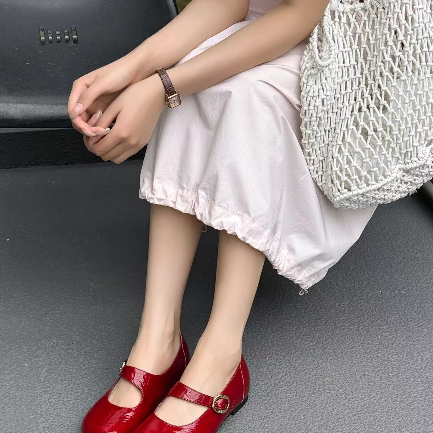 女欧美单鞋玛丽珍浅口圆头牛皮