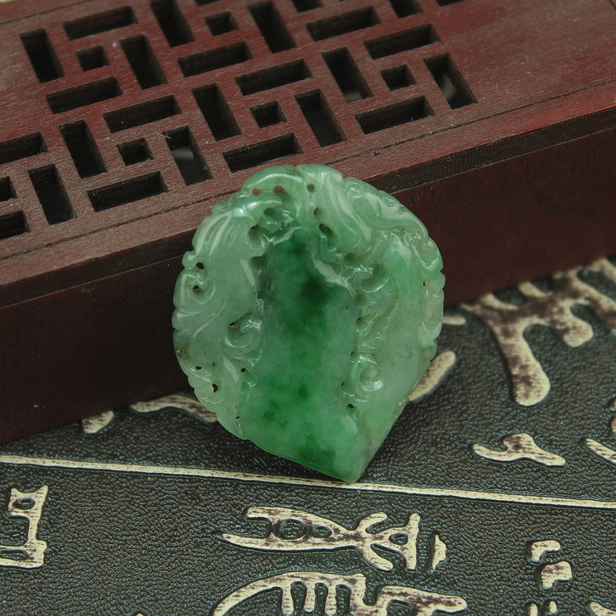 特价 缅甸天然A货翡翠玉器 老坑冰糯种仿古龙凤挂件项坠吊坠 包邮