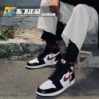 Air Jordan1白红钩黑脚趾AJ1禁止转卖男女OG高帮篮球鞋555088-061