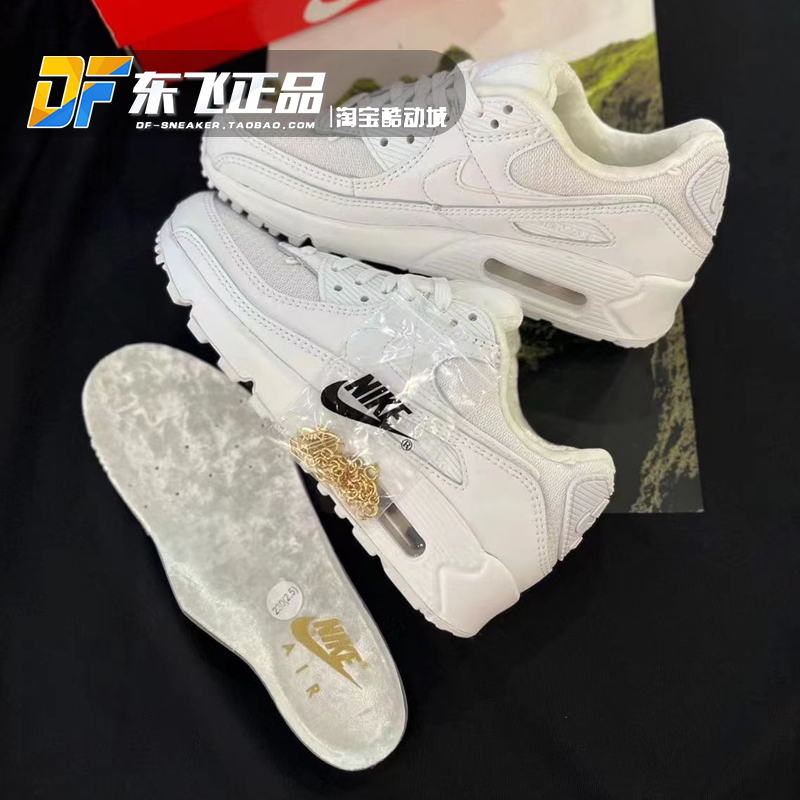 【清仓】Nike Air Max90纯白气垫天鹅加绒女增高跑步鞋DH0569-100-封面