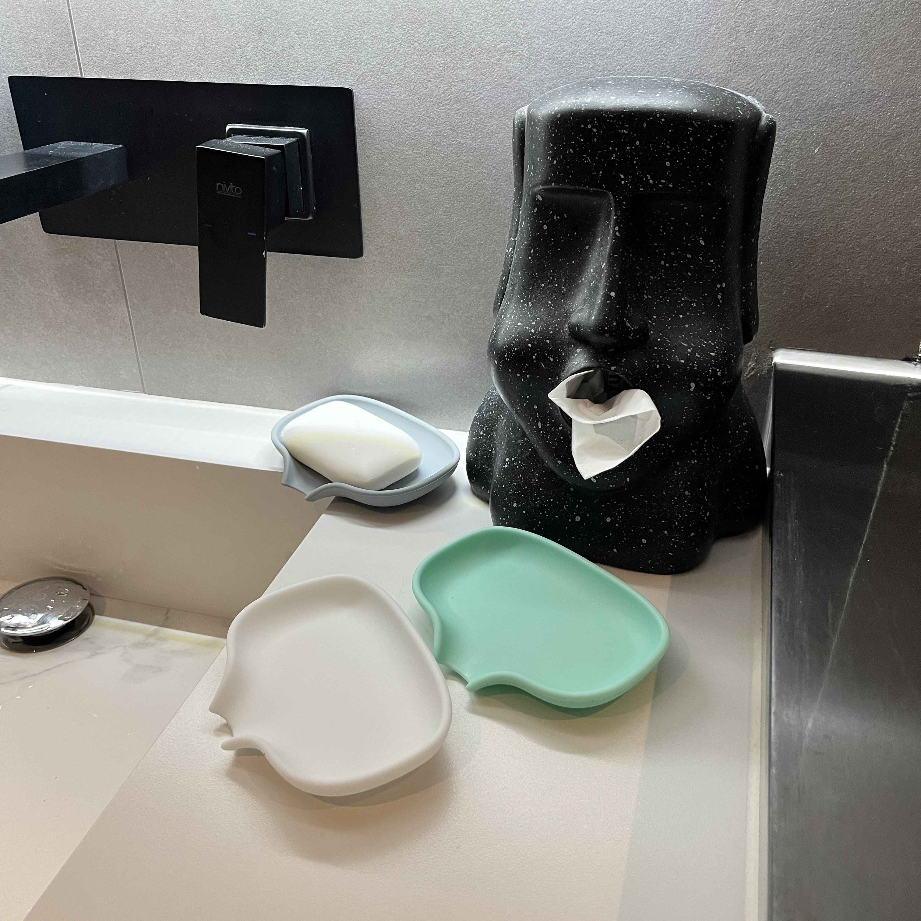 可沥水硅胶皂盒导流式不积水