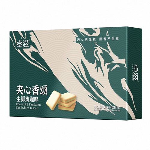 盒马代购卓滋夹心香颂150g生椰斑斓味独立小包装下午茶点心零食
