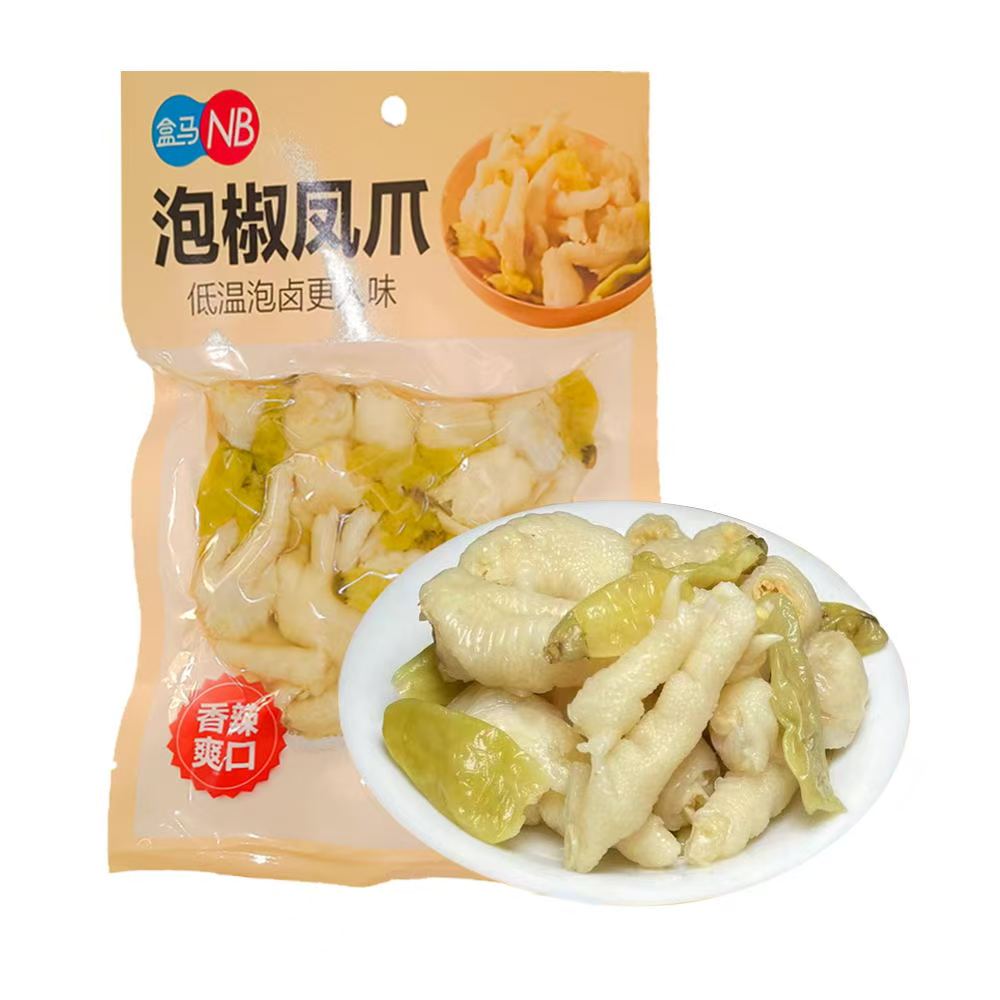 盒马泡椒凤爪210g低温泡卤山椒香酸菜鸡脚肉鸡爪卤味小吃零食特产图片