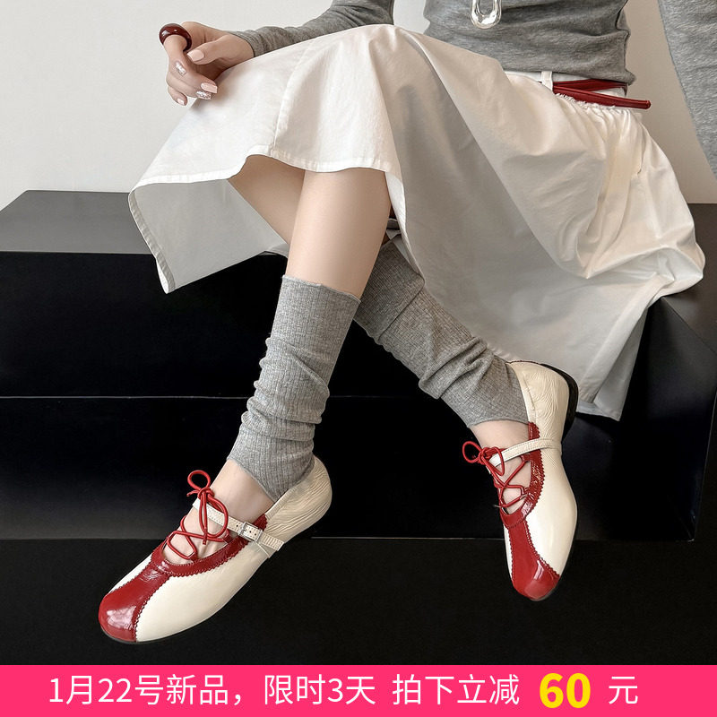 vibes。运动Bra · 牛皮系带运动芭蕾舞鞋26新款平底玛丽珍单鞋女,女鞋,浅口单鞋,淘宝优惠券,粉丝福利购,淘宝优惠卷