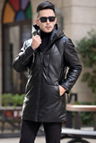 爆1716钱塘2020-2冬季男士中长款皮衣连帽羽绒服P370控价468，男装羽绒服，钱塘207-2