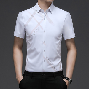 C8806钱塘2020-2夏季男士短袖精品衬衣格子免烫中年半袖休闲图片