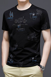 M6919钱塘2020-2夏季纯棉男士短袖休闲时尚青年印花t恤圆领P55，男装，钱塘207-2