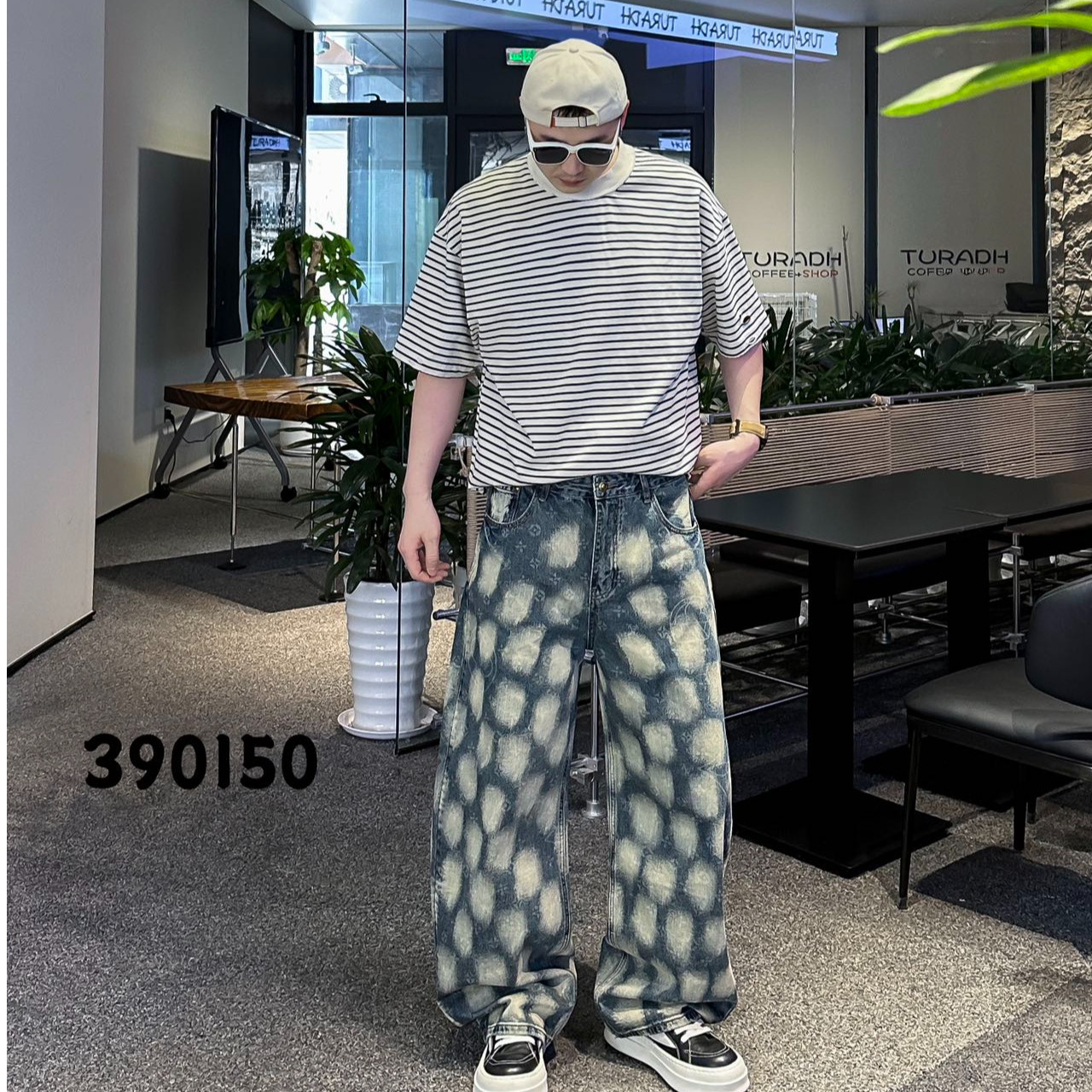 【原牛臻品】个性渐变扎染牛仔裤 宽松阔腿直筒版型 复古街头风潮