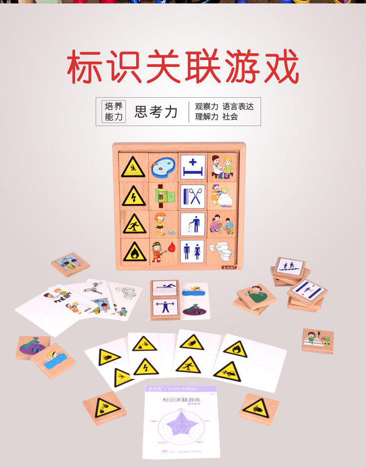 儿童逻辑思维训练玩具全脑开发教具找关联游戏宝宝理解力分类认知