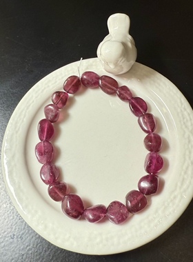 H61碧玺红碧玺随形椭圆珠珠宝石红色Ruby红珠宝手串散珠证书