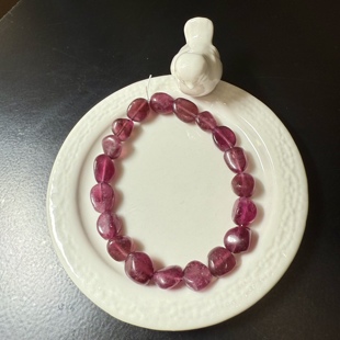 H61碧玺红碧玺随形椭圆珠珠宝石红色Ruby红珠宝手串散珠证书