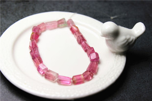 TT13碧玺手链手串散珠块状玻璃体小精品精美可爱全粉公主礼物现货