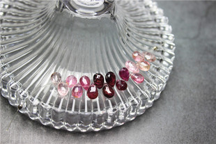 WW14碧玺全净玻璃体刻面闪天然DIY散珠裸石水滴梨形粉红现货