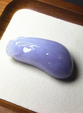 翡翠吊坠福瓜紫色春带彩糯冰种大件挂坠男女佩戴礼物证书NN22