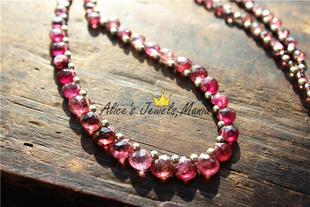 FF17红碧玺散珠心形桃心可爱胖心刻面超闪玻璃体级别天然项链长度