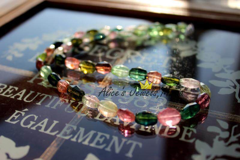 D16碧玺巴西老矿项链14K铂金刻面水桶珠玻璃体级别孤品高端礼物