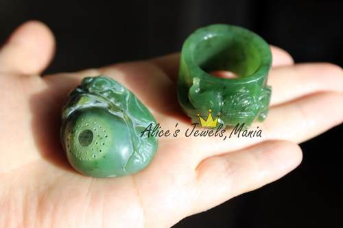 V25捡漏！碧玉 吊坠把件扳指男女均可 连年有余金鱼 雕刻手工现货