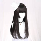 男女通用假发黑长直发cos姬发式 万用动漫cosplay假毛 长卷伪娘变装