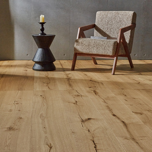 泽隐原木烟熏焦糖结疤中古风侘寂风三层实木复合地板ENF地暖可用