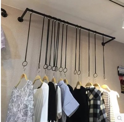 铁艺上墙服装架服装店货架 吊顶婚纱架展示架 吊架吊环壁挂衣架子限2000张券