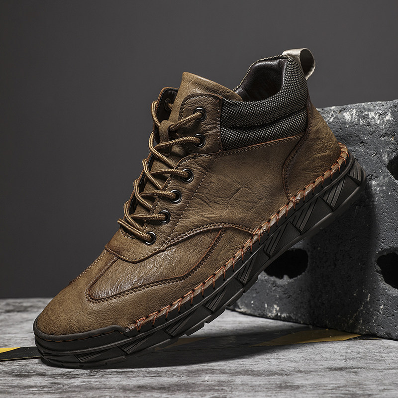 外贸撤单清仓特价捡漏热销真皮中帮保暖男士防水马丁靴休闲皮鞋