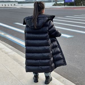 男女童羽绒服中长款加厚过膝黑金白鸭绒中大儿童2023新款洋气冬季