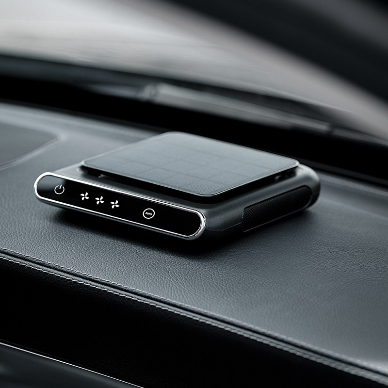 2026新款显示屏太阳能车载空气净化器负离子氧吧汽车用空气净化器