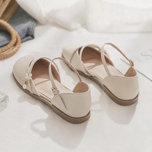 百搭不累脚包头凉鞋 真皮夏季 鞋 平底夏天配裙子 女仙女风百搭 新款