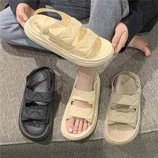 百搭罗马凉鞋 日系休闲外穿防滑平底沙滩鞋 时尚 女韩版 夏ins 个性