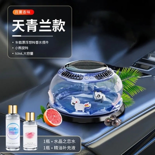 2025太阳能自动旋转散香汽车香薰车载除臭神器50ML大容量汽车摆件
