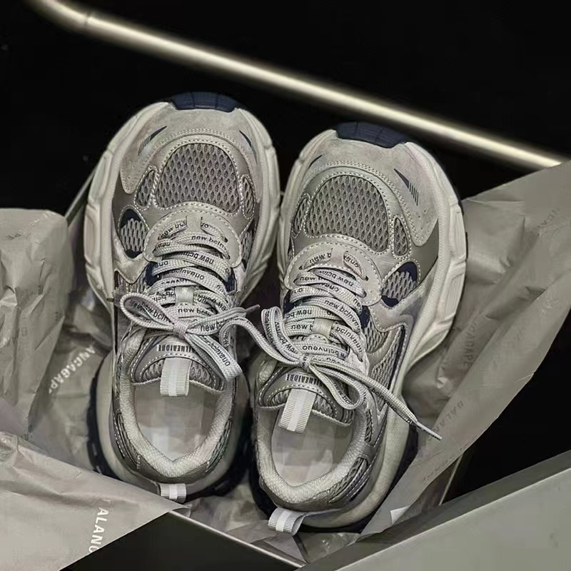 厚底真皮老爹鞋小个子增高运动鞋